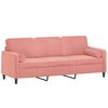 vidaXL Canap&eacute; 3 places oreillers et coussins Rose 180 cm Velours
