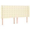 vidaXL T&ecirc;te de lit avec oreilles Cr&egrave;me 163x16x118/128 cm Similicuir