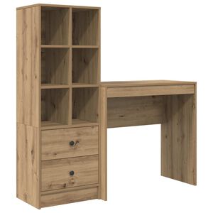 vidaXL Bureau Ch&ecirc;ne artisanal 125,5 x 40 x 127 cm 2 pc