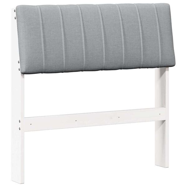 vidaXL T&ecirc;te de lit capitonn&eacute;e Gris clair 80 cm Pin massif