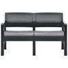 vidaXL Banc de jardin &agrave; 2 places coussins 120 cm Plastique Anthracite