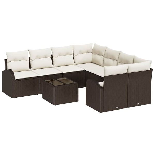 vidaXL Ensemble de canap&eacute; de jardin Marron 55 x 55 x 37 cm polyrotin