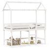 vidaXL Lit superpos&eacute; avec &eacute;chelle et toit sans matelas blanc 90x190 cm
