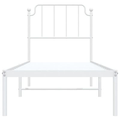 vidaXL Cadre de lit métal sans matelas avec tête de lit blanc 75x190cm