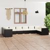 vidaXL Salon de jardin 10 pcs avec coussins R&eacute;sine tress&eacute;e Noir