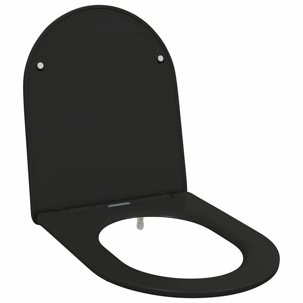 vidaXL Si&egrave;ge de toilette Noir 44 x 36,4 x 3,4 cm Duroplast