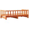 vidaXL Lit Pull-out de Jour Brun cire 193,5 x 184 x 66 cm Pin massif