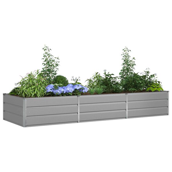 vidaXL Jardini&egrave;re Gris clair 195 x 100 x 45 cm Acier galvanis&eacute;