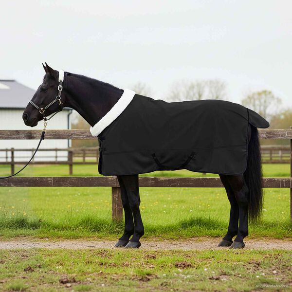 vidaXL Couverture &Eacute;quine Noir 165 cm Fleece polaire