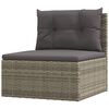 vidaXL Salon de jardin 8 pcs avec coussins Gris R&eacute;sine tress&eacute;e