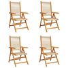 vidaXL Fauteuils pliants inclinables 4 pcs bois d'acacia massif beige