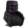 vidaXL Fauteuil inclinable de massage &eacute;lectrique noir similicuir