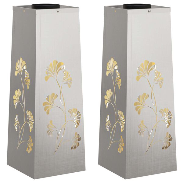 vidaXL Lumi&egrave;re de chemin LED solaire 2 pcs Acier inoxydable