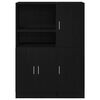 vidaXL Ensemble d'armoires de cuisine 2 pcs noir bois d'ing&eacute;nierie