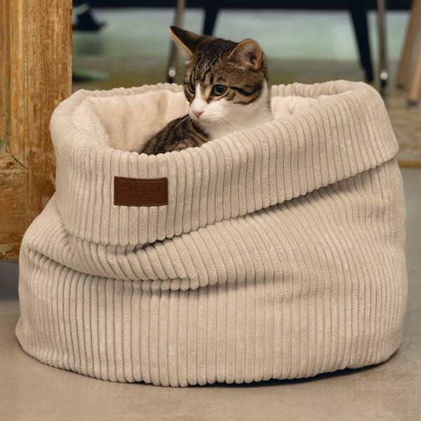 Designed by Lotte Lit nervur&eacute; pour chat Gris 50x35 cm