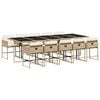 vidaXL Ensemble &agrave; manger de jardin et coussins 11 pcs beige poly rotin