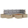 vidaXL Ensemble de canap&eacute; de jardin 7 pc Beige polyrotin