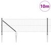 vidaXL Cl&ocirc;ture avec poteau Gris 0,6 x 10 m Acier et PVC