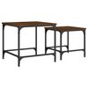 vidaXL Tables basses gigognes 2 pcs ch&ecirc;ne marron bois d'ing&eacute;nierie