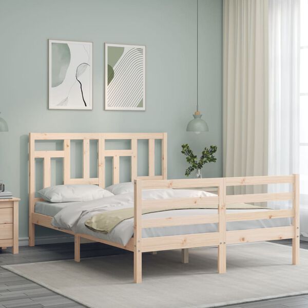 vidaXL Cadre de lit sans matelas 140x200 cm bois massif