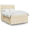 vidaXL Sommier &agrave; lattes de lit avec matelas Cr&egrave;me 160x200 cm Tissu