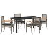 vidaXL Ensemble de salle &agrave; manger pour jardin 5 pc Gris et Noir Rotin