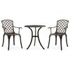 vidaXL Ensemble de bistro 3 pcs Aluminium coul&eacute; Bronze