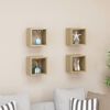 vidaXL &Eacute;tag&egrave;res cube murales 4 pcs Ch&ecirc;ne sonoma 22x15x22 cm