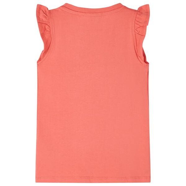 T-shirt enfants et manches &agrave; volants corail 116