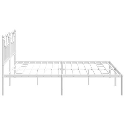 vidaXL Cadre de lit métal sans matelas et tête de lit blanc 193x203 cm