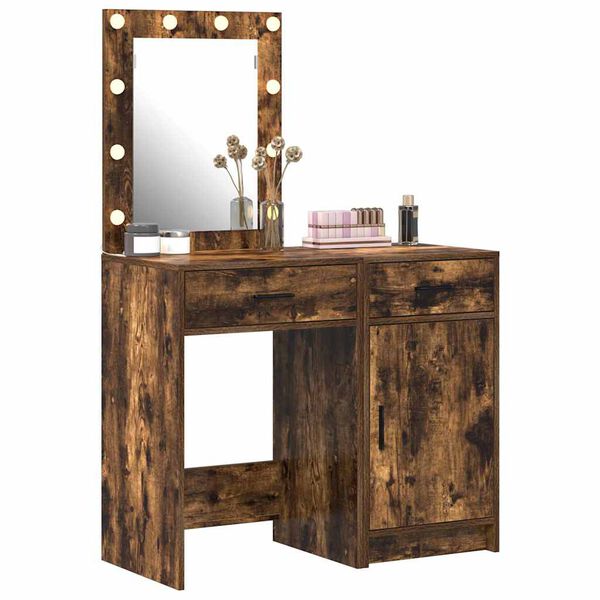 vidaXL Table de Toilette avec tiroir 2 pcs Marron 50 x 41 x 135 cm