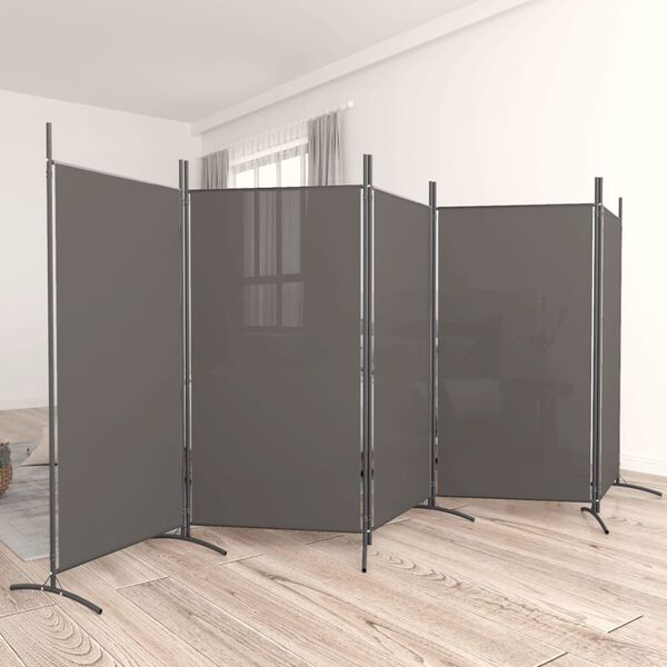 vidaXL Cloison de s&eacute;paration 5 panneaux Anthracite 433x180 cm Tissu