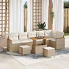 vidaXL Ensemble de canap&eacute; de jardin avec coussin Beige Poly rotin