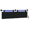 vidaXL T&ecirc;te de lit suspendue Noir Tissu