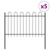 vidaXL Clôture de jardin 5 pcs Gris 8,5 x 0,8 m Acier revêtu de poudre