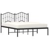 vidaXL Cadre de lit m&eacute;tal sans matelas avec t&ecirc;te de lit noir 140x200cm