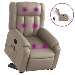 vidaXL Fauteuil inclinable de massage &eacute;lectrique cappuccino similicuir