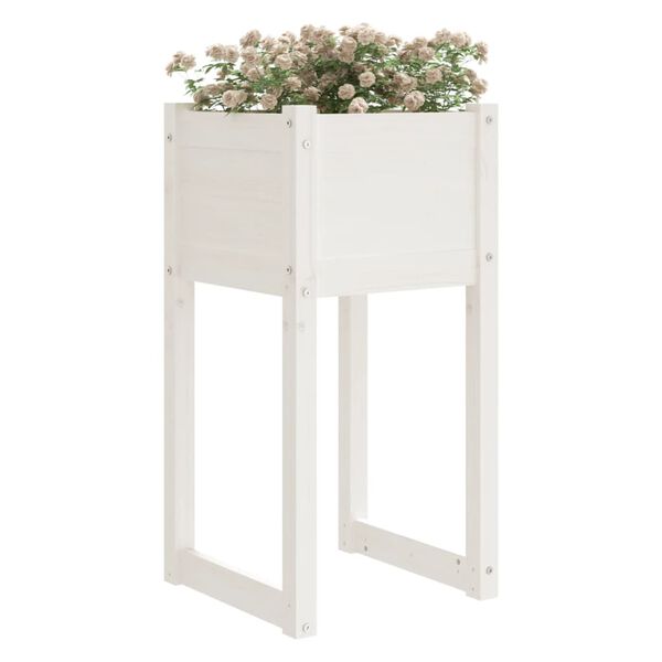 vidaXL Jardini&egrave;re Blanc 40x40x81 cm Bois massif de pin