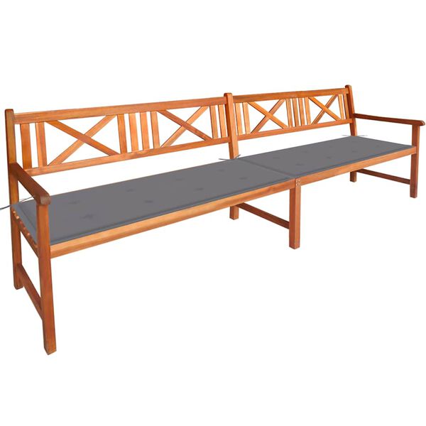 vidaXL Banc de jardin avec coussins 240 cm Bois solide d'acacia