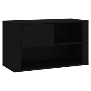 vidaXL Armoire &agrave; chaussures Noir 80x35x45 cm Bois d'ing&eacute;nierie