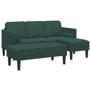 vidaXL Ensemble de Canap&eacute;s 2 pc Vert fonc&eacute; Polyester