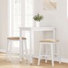 vidaXL Chaises de bar avec coussins 2 pcs blanc bois massif d'h&eacute;v&eacute;a