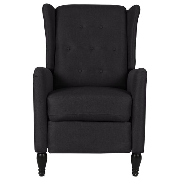 vidaXL Fauteuil inclinable Noir Tissu