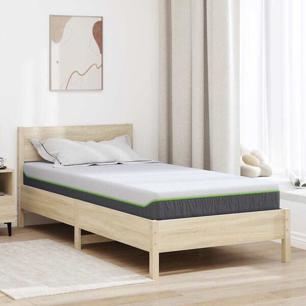 vidaXL Matelas Blanc et Gris 120 x 200 cm Tissu jacquard