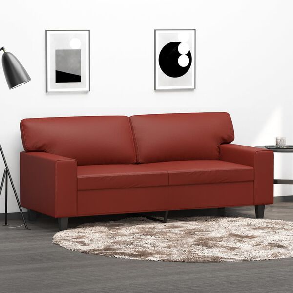 vidaXL Canap&eacute; &agrave; 2 places Rouge bordeaux 140 cm Similicuir