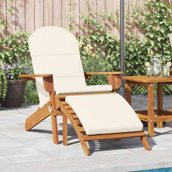 vidaXL Chaise de jardin Adirondack et repose-pieds bois massif acacia