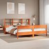 vidaXL Lit biblioth&egrave;que sans matelas cire marron 200x200 cm pin massif