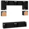 vidaXL Ensemble meuble TV 8 pcs Ch&ecirc;ne noir Bois d'ing&eacute;nierie