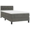 vidaXL Sommier &agrave; lattes de lit avec matelas et LED Gris fonc&eacute; 90x200cm