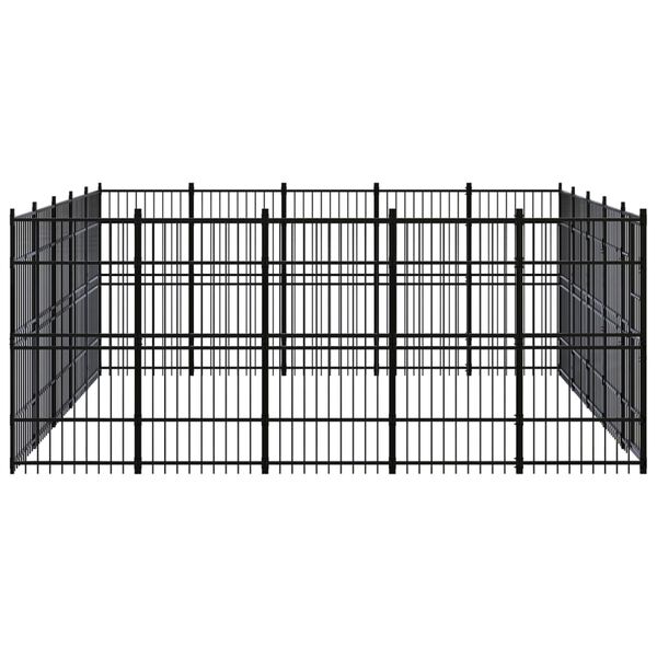 vidaXL Chenil d'ext&eacute;rieur pour chiens Acier 23,04 m&sup2;